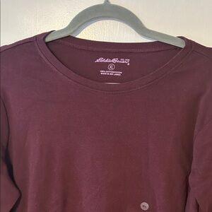 Eddie Bauer Burgundy Crew Neck Top